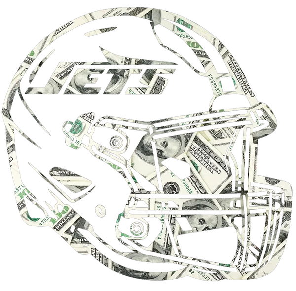 New York Jets Football Helmet Money Print Premium DieCut Vinyl Decal PICK SIZE