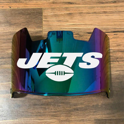 New York Jets Full Size Football Helmet Visor Shield Green Iridium Mirror w/ Clips - PICK LOGO COLOR