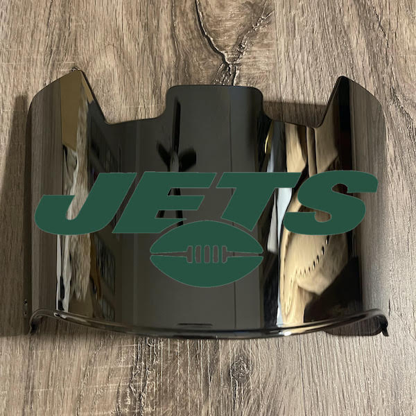 New York Jets Full Size Football Helmet Visor Shield Silver Chrome Mirror w/ Clips - PICK LOGO COLOR