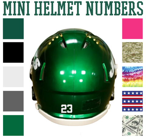 New York Jets Jersey Style Vinyl Number Decal Sheet Set of 50 #0-9 - Pick Color & Size