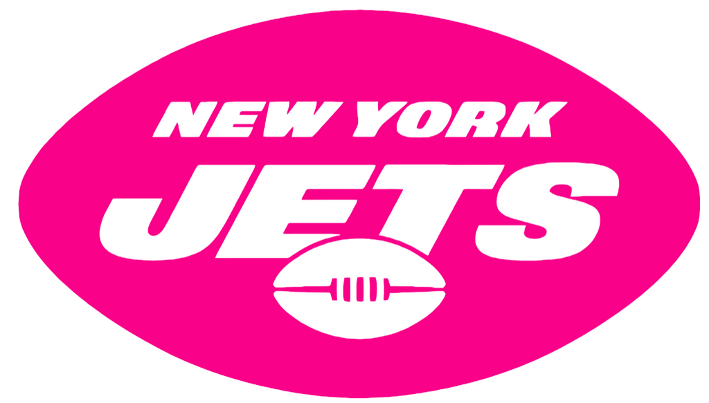 New York Jets Hot Pink Retro Throwback Logo Premium DieCut Vinyl Decal PICK SIZE