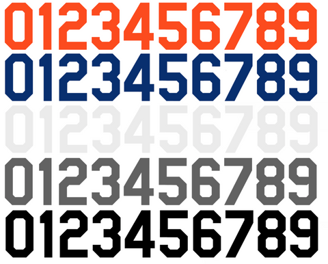 New York Mets Baseball Helmet Jersey Style Vinyl Number Decal Sheet Set of 50 #0-9 - Pick Color & Size