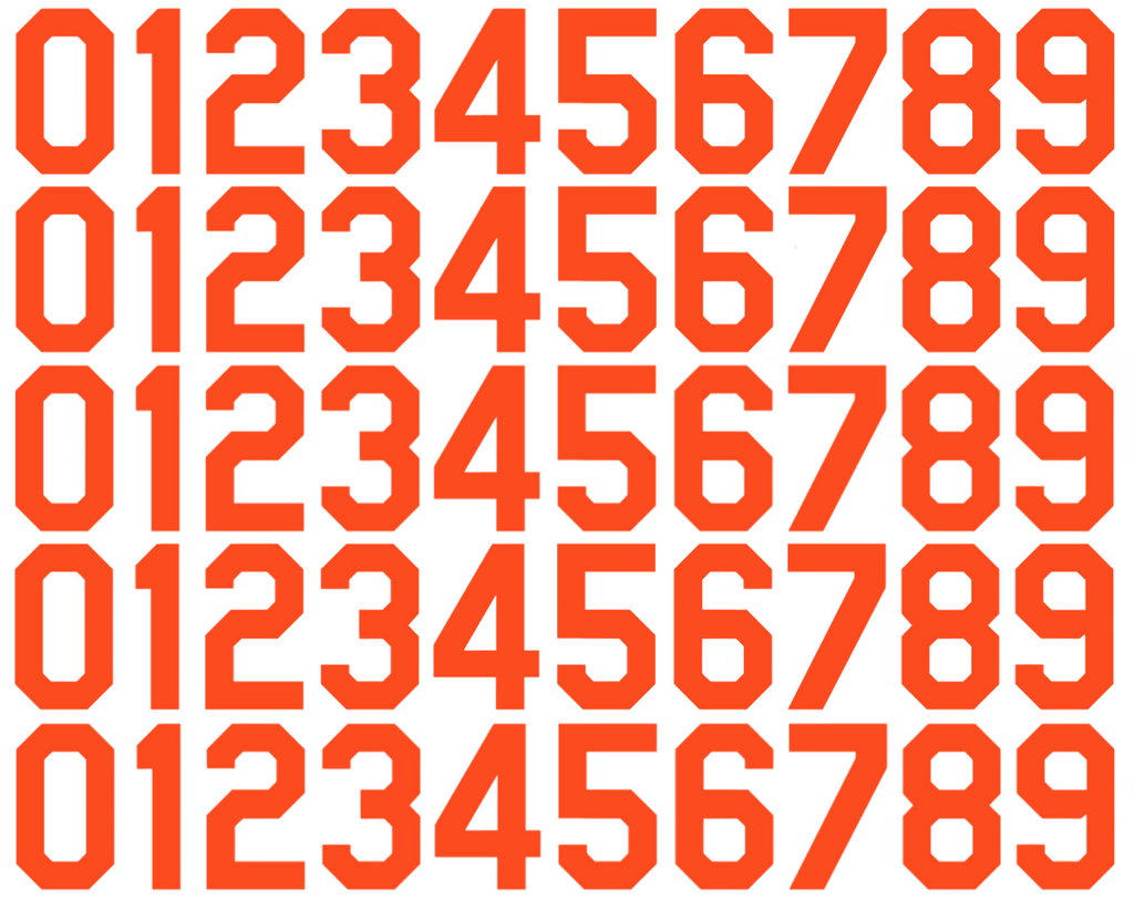 New York Mets Baseball Helmet Jersey Style Vinyl Number Decal Sheet Set of 50 #0-9 - Pick Color & Size