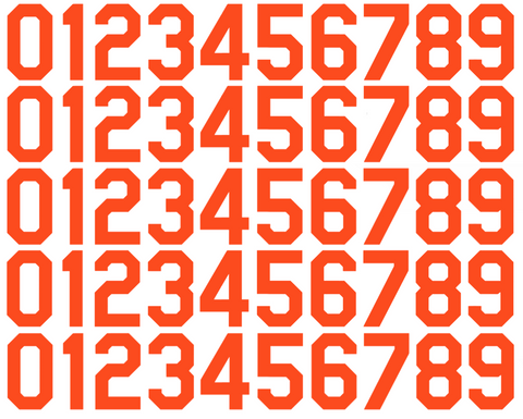 New York Mets Baseball Helmet Jersey Style Vinyl Number Decal Sheet Set of 50 #0-9 - Pick Color & Size