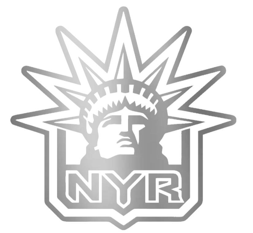 New York Rangers SILVER CHROME MIRROR Alternate Logo Premium DieCut Vinyl Decal PICK SIZE