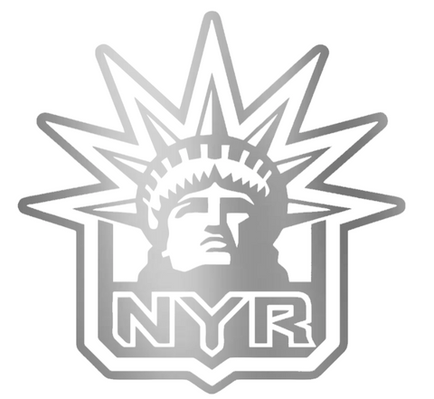 New York Rangers SILVER CHROME MIRROR Alternate Logo Premium DieCut Vinyl Decal PICK SIZE
