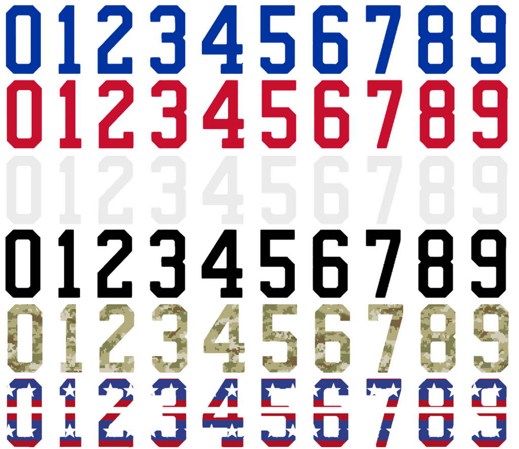 New York Rangers Helmet Jersey Style Vinyl Number Decal Sheet Set of 50 #0-9 - Pick Color & Size