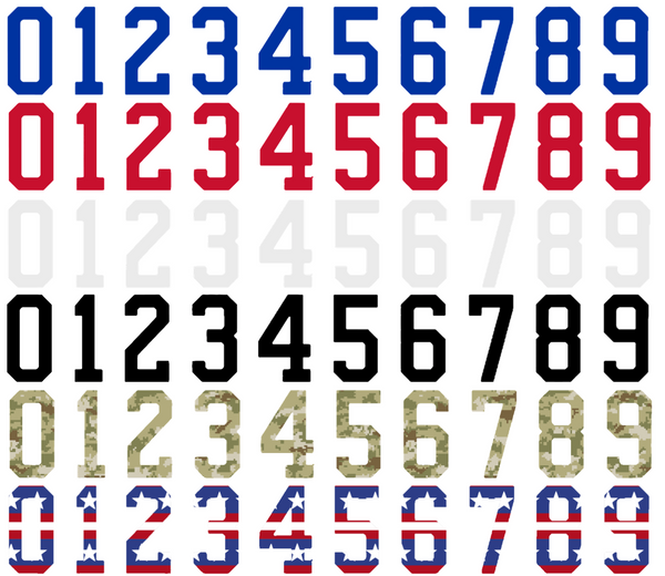 New York Rangers Helmet Jersey Style Vinyl Number Decal Sheet Set of 50 #0-9 - Pick Color & Size