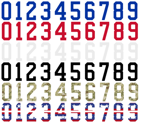 New York Rangers Helmet Jersey Style Vinyl Number Decal Sheet Set of 50 #0-9 - Pick Color & Size