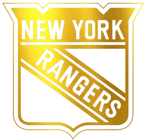 New York Rangers GOLD CHROME MIRROR Team Logo Premium DieCut Vinyl Decal PICK SIZE