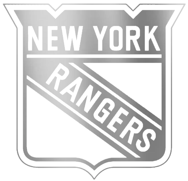 New York Rangers SILVER CHROME MIRROR Team Logo Premium DieCut Vinyl Decal PICK SIZE