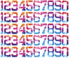 New York Yankees Baseball Helmet Jersey Style Vinyl Number Decal Sheet Set of 50 #0-9 - Pick Color & Size