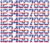 New York Yankees Baseball Helmet Jersey Style Vinyl Number Decal Sheet Set of 50 #0-9 - Pick Color & Size