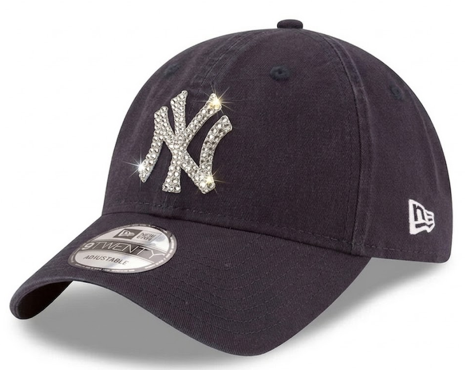 New York Yankees Swarovski Crystal Bling Womens Navy Blue New Era Adjustable Hat