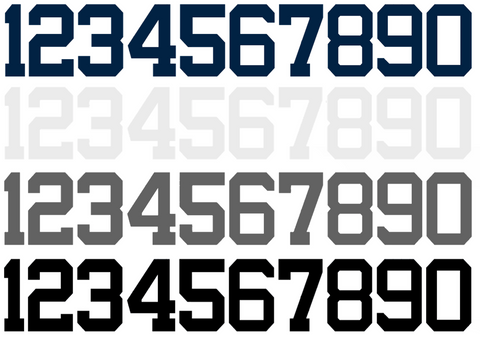 New York Yankees Baseball Helmet Jersey Style Vinyl Number Decal Sheet Set of 50 #0-9 - Pick Color & Size