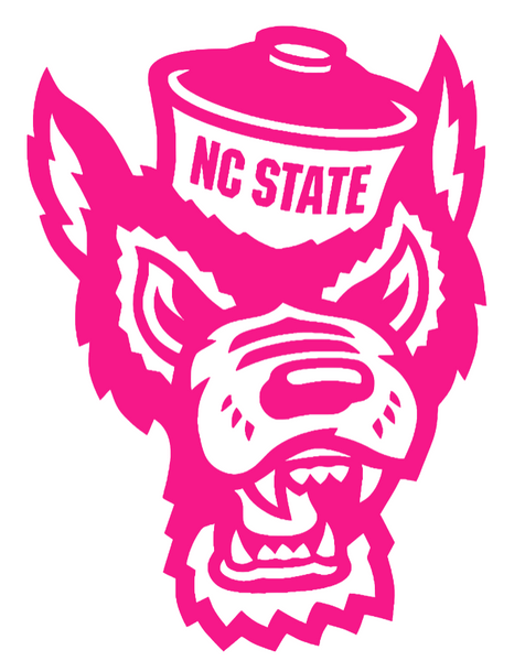 North Carolina NC State Wolfpack Hot Pink Mascot Logo Premium DieCut Vinyl Decal PICK SIZE