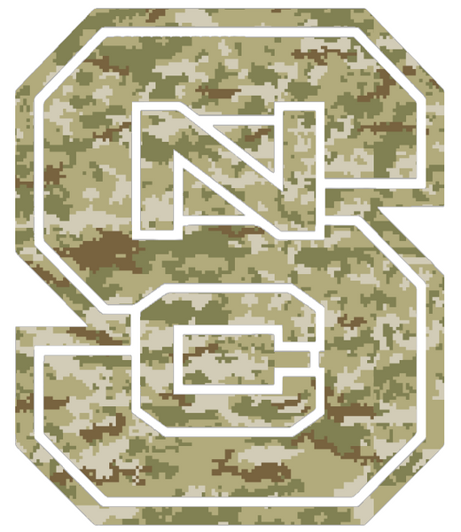 North Carolina NC State Wolfpack Team Logo Salute to Service Camouflage Camo Vinyl Decal PICK SIZE