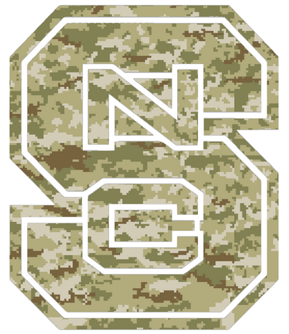 North Carolina NC State Wolfpack Team Logo Salute to Service Camouflage Camo Vinyl Decal PICK SIZE