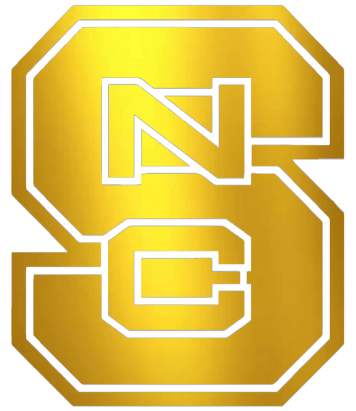 North Carolina NC State Wolfpack GOLD CHROME MIRROR Team Logo Premium DieCut Vinyl Decal PICK SIZE