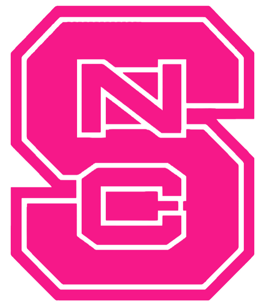 North Carolina NC State Wolfpack Hot Pink Team Logo Premium DieCut Vinyl Decal PICK SIZE