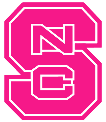 North Carolina NC State Wolfpack Hot Pink Team Logo Premium DieCut Vinyl Decal PICK SIZE