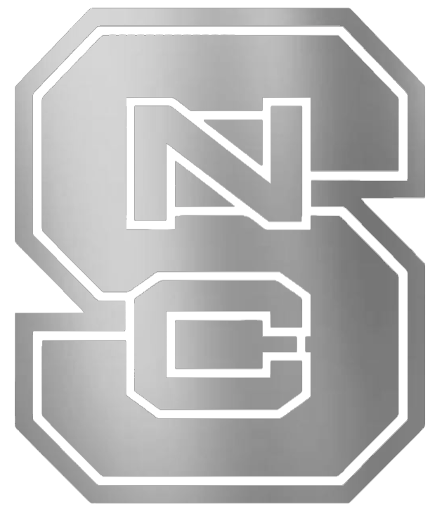 North Carolina NC State Wolfpack SILVER CHROME MIRROR Team Logo Premium DieCut Vinyl Decal PICK SIZE