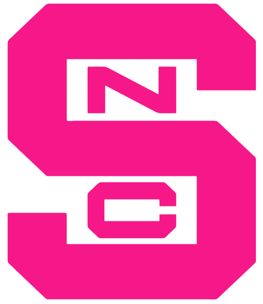 North Carolina NC State Wolfpack Hot Pink Retro Throwback Logo Premium DieCut Vinyl Decal PICK SIZE