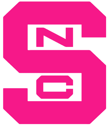 North Carolina NC State Wolfpack Hot Pink Retro Throwback Logo Premium DieCut Vinyl Decal PICK SIZE