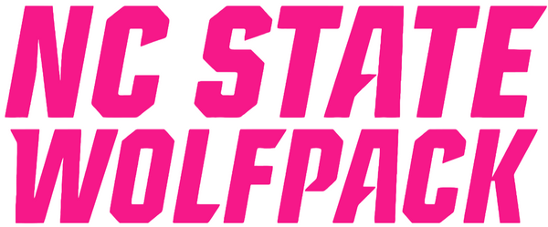 North Carolina NC State Wolfpack Hot Pink Team Name Logo Premium DieCut Vinyl Decal PICK SIZE