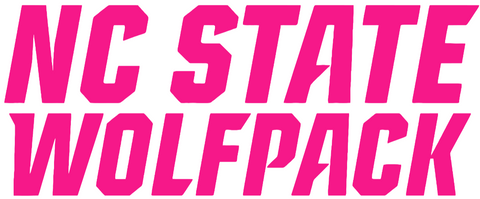 North Carolina NC State Wolfpack Hot Pink Team Name Logo Premium DieCut Vinyl Decal PICK SIZE