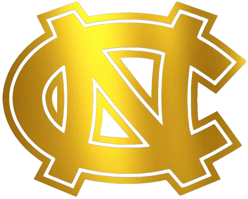 North Carolina Tar Heels GOLD CHROME MIRROR Team Logo Premium DieCut Vinyl Decal PICK SIZE