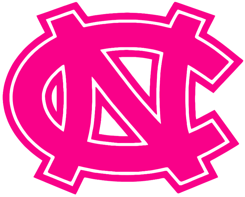 North Carolina Tar Heels Hot Pink Team Logo Premium DieCut Vinyl Decal PICK SIZE