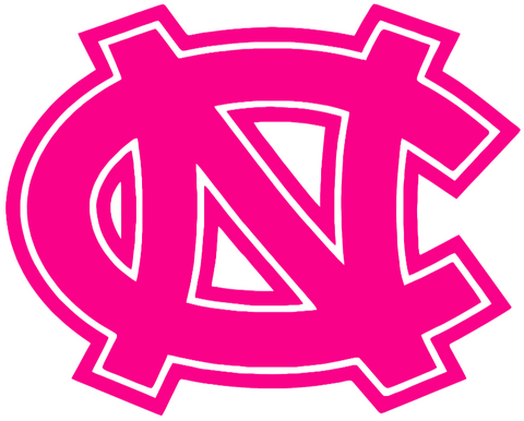 North Carolina Tar Heels Hot Pink Team Logo Premium DieCut Vinyl Decal PICK SIZE