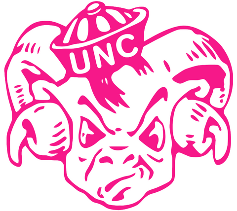 North Carolina Tar Heels Hot Pink Retro Throwback Logo Premium DieCut Vinyl Decal PICK SIZE