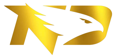 North Dakota Fighting Hawks GOLD CHROME MIRROR Team Logo Premium DieCut Vinyl Decal PICK SIZE