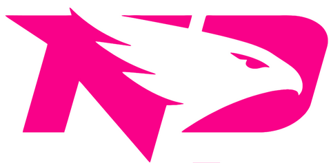 North Dakota Fighting Hawks Hot Pink Team Logo Premium DieCut Vinyl Decal PICK SIZE
