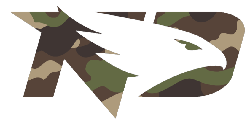 North Dakota Fighting Hawks Woodland Camo Camouflage Team Logo Premium DieCut Vinyl Decal PICK SIZE