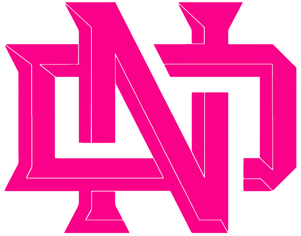 North Dakota Fighting Hawks Hot Pink Retro Throwback Logo Premium DieCut Vinyl Decal PICK SIZE