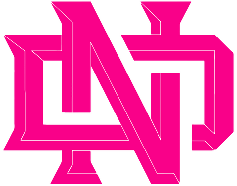 North Dakota Fighting Hawks Hot Pink Retro Throwback Logo Premium DieCut Vinyl Decal PICK SIZE