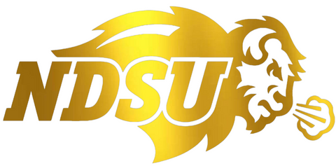 North Dakota State Bison GOLD CHROME MIRROR NDSU Logo Premium DieCut Vinyl Decal PICK SIZE