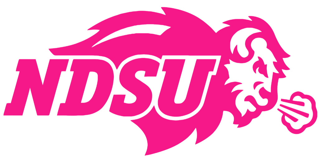 North Dakota State Bison Hot Pink NDSU Logo Premium DieCut Vinyl Decal PICK SIZE
