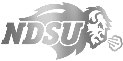 North Dakota State Bison SILVER CHROME MIRROR NDSU Logo Premium DieCut Vinyl Decal PICK SIZE