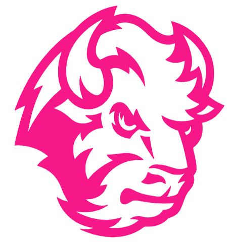 North Dakota State Bison Hot Pink Mascot Head Logo Premium DieCut Vinyl Decal PICK SIZE