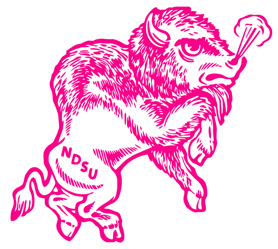 North Dakota State Bison Hot Pink Retro Throwback Logo Premium DieCut Vinyl Decal PICK SIZE