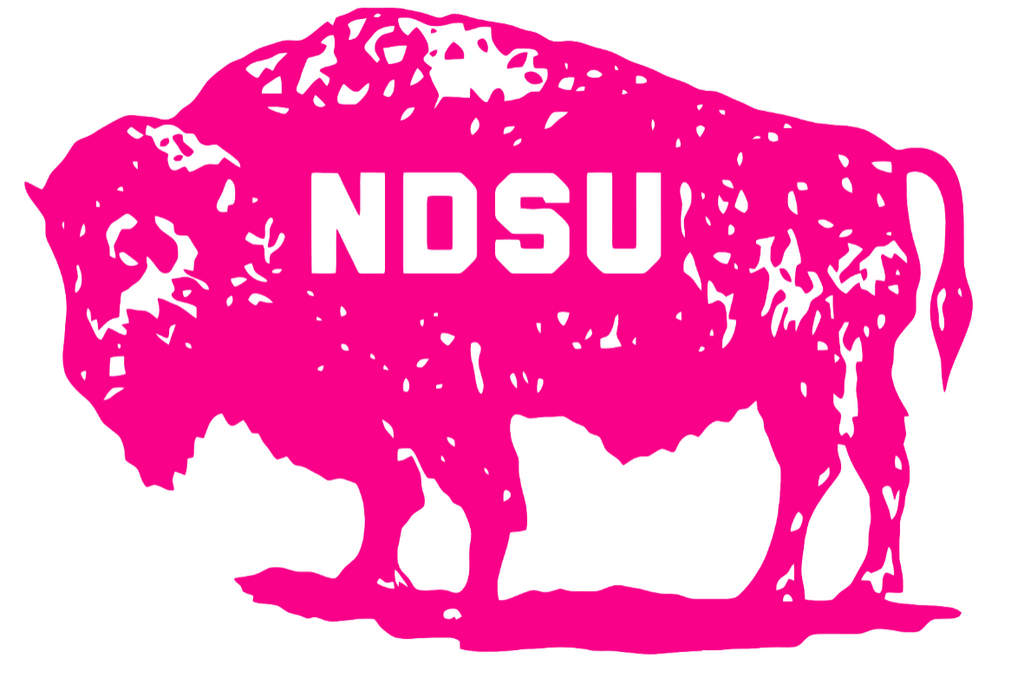 North Dakota State Bison Hot Pink Retro Throwback Logo Premium DieCut Vinyl Decal PICK SIZE