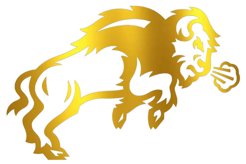 North Dakota State Bison GOLD CHROME MIRROR Team Logo Premium DieCut Vinyl Decal PICK SIZE
