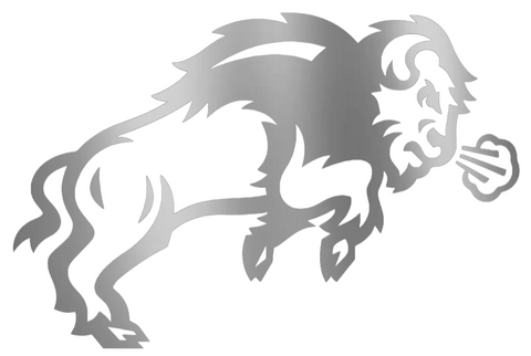 North Dakota State Bison SILVER CHROME MIRROR Team Logo Premium DieCut Vinyl Decal PICK SIZE