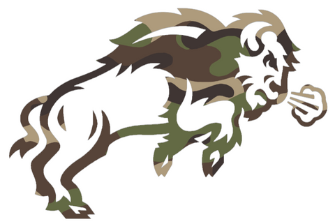 North Dakota State Bison Woodland Camo Camouflage Team Logo Premium DieCut Vinyl Decal PICK SIZE