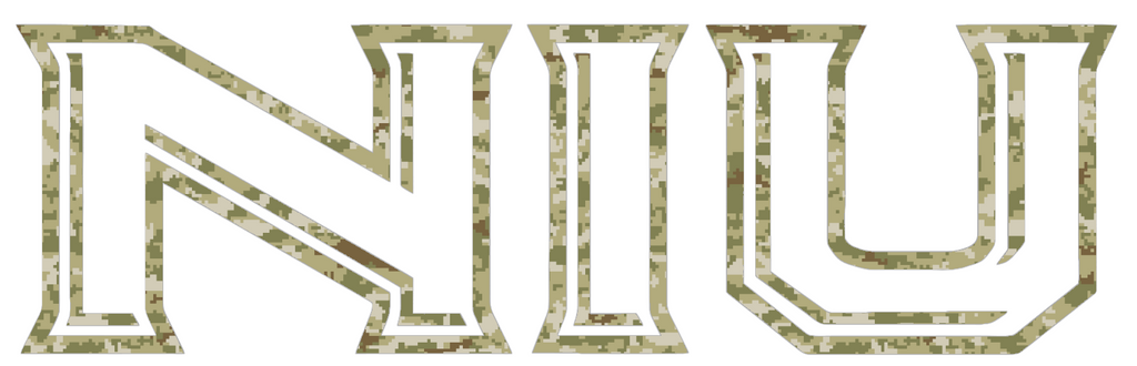 Northern Illinois Huskies NIU Logo Salute to Service Camouflage Camo Vinyl Decal PICK SIZE