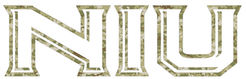 Northern Illinois Huskies NIU Logo Salute to Service Camouflage Camo Vinyl Decal PICK SIZE